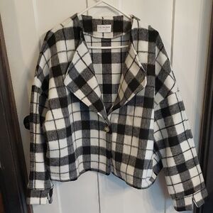 First LOVE Black and White Checkered Blazer
